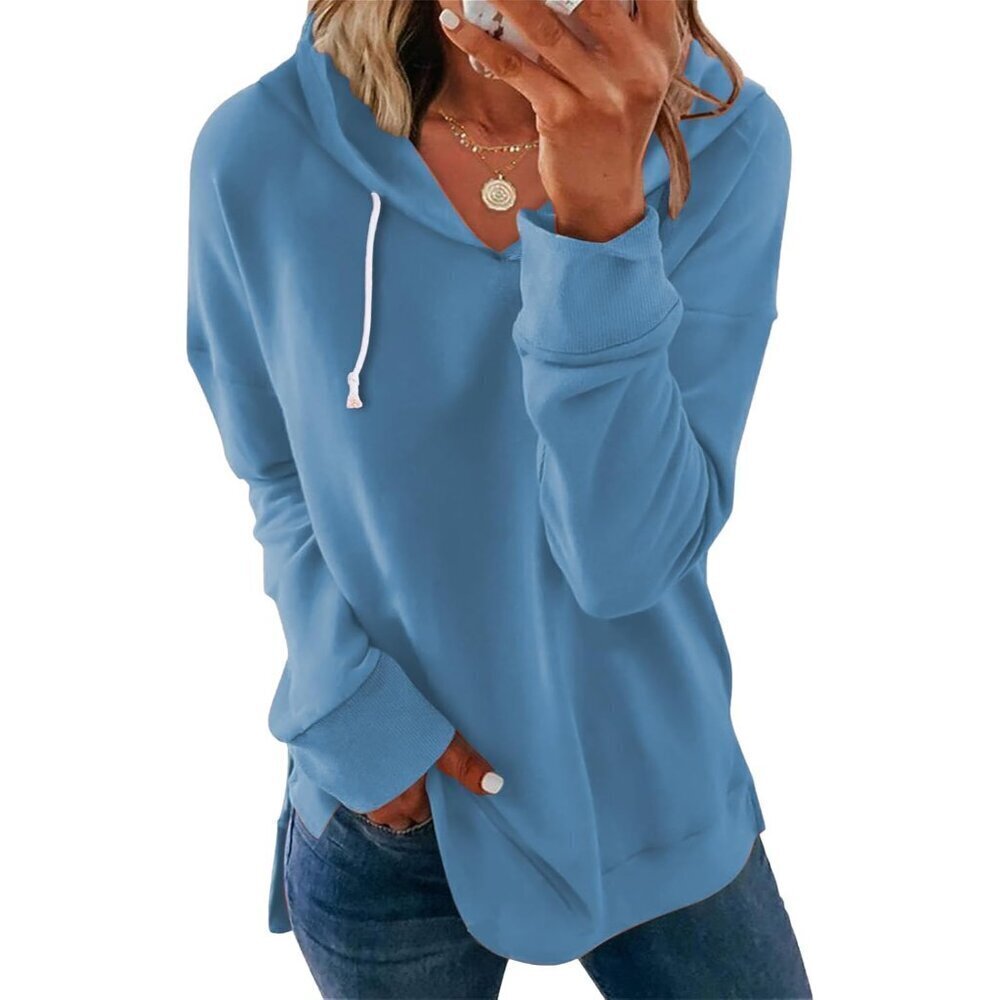 Women's Loose Hoodie Sweatshirts Casual Long Sleeve Solid Color Fall Sweaters Dr